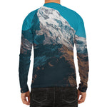 Himalaya Mountain Print Men's Long Sleeve Rash Guard