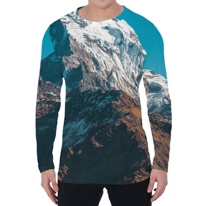 Himalaya Mountain Print Men's Long Sleeve T-Shirt