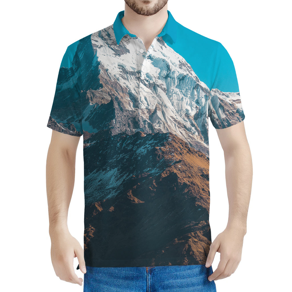 Himalaya Mountain Print Men's Polo Shirt