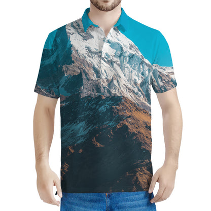 Himalaya Mountain Print Men's Polo Shirt