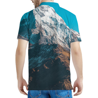 Himalaya Mountain Print Men's Polo Shirt