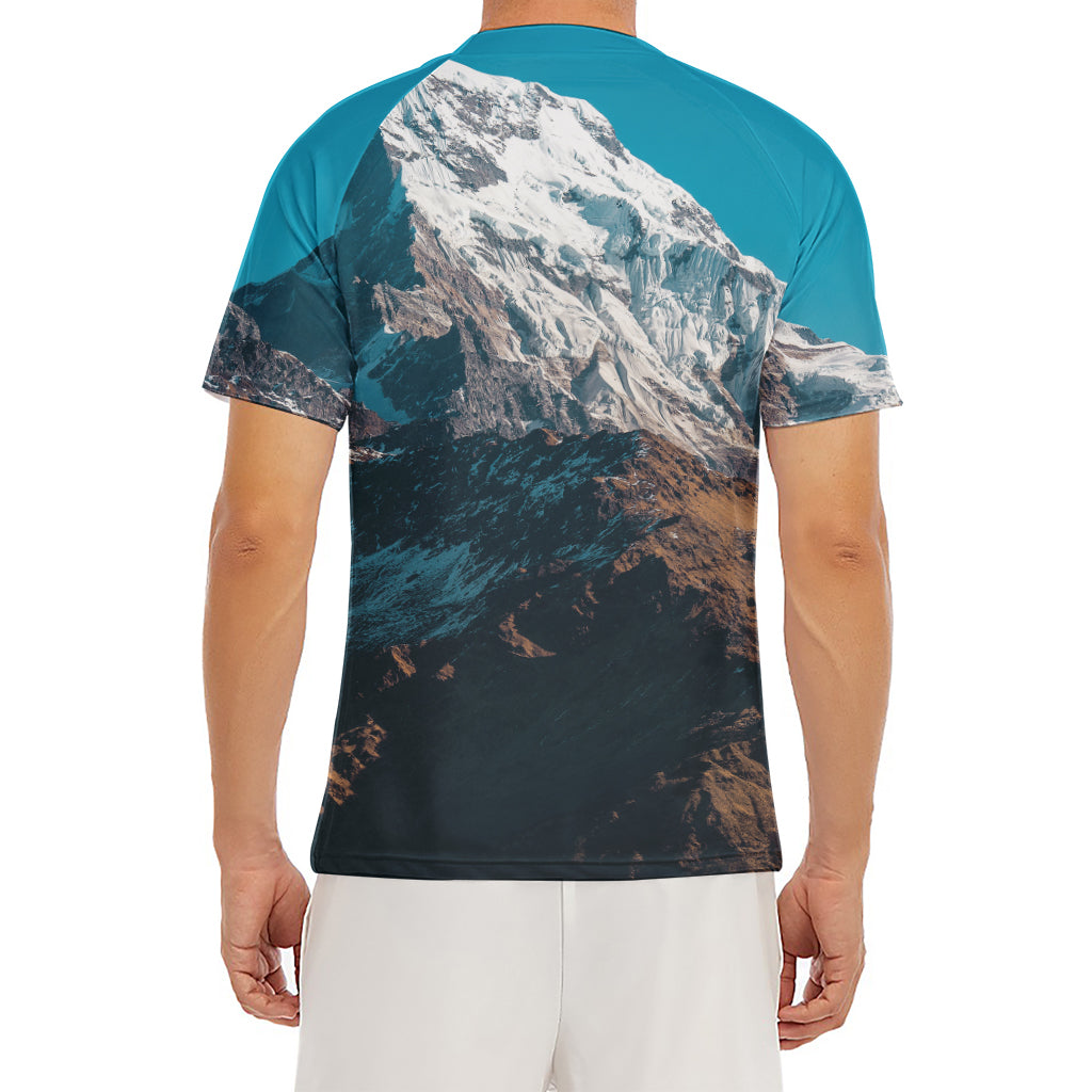 Himalaya Mountain Print Men's Short Sleeve Rash Guard