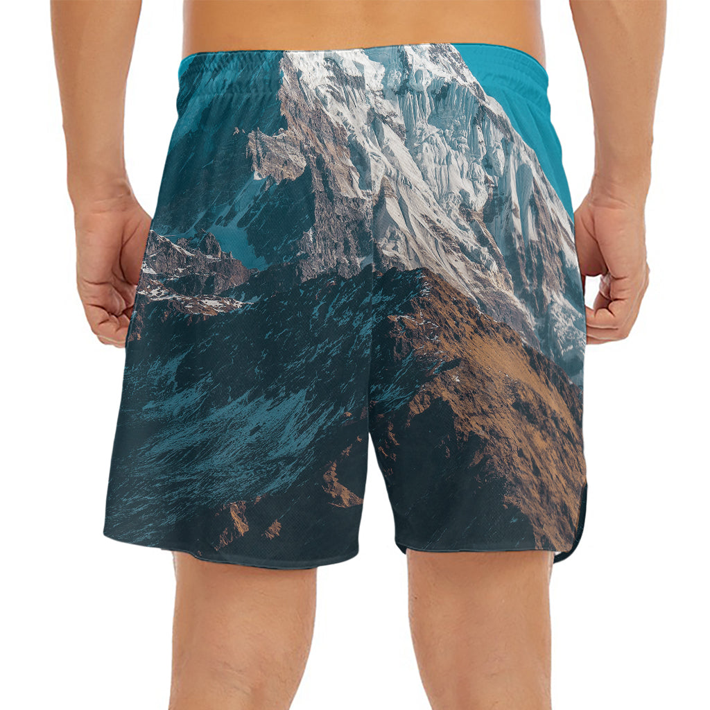 Himalaya Mountain Print Men's Split Running Shorts