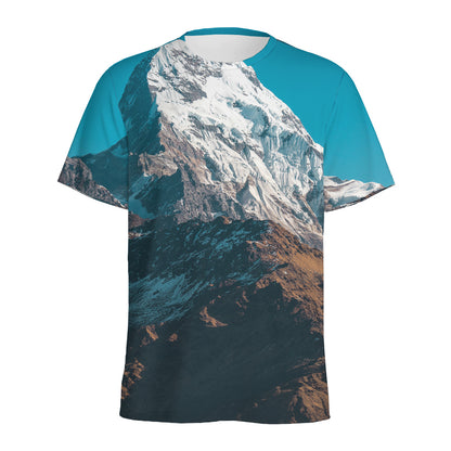 Himalaya Mountain Print Men's Sports T-Shirt