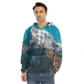 Himalaya Mountain Print Men's Velvet Pullover Hoodie