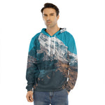 Himalaya Mountain Print Men's Velvet Pullover Hoodie