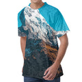Himalaya Mountain Print Men's Velvet T-Shirt