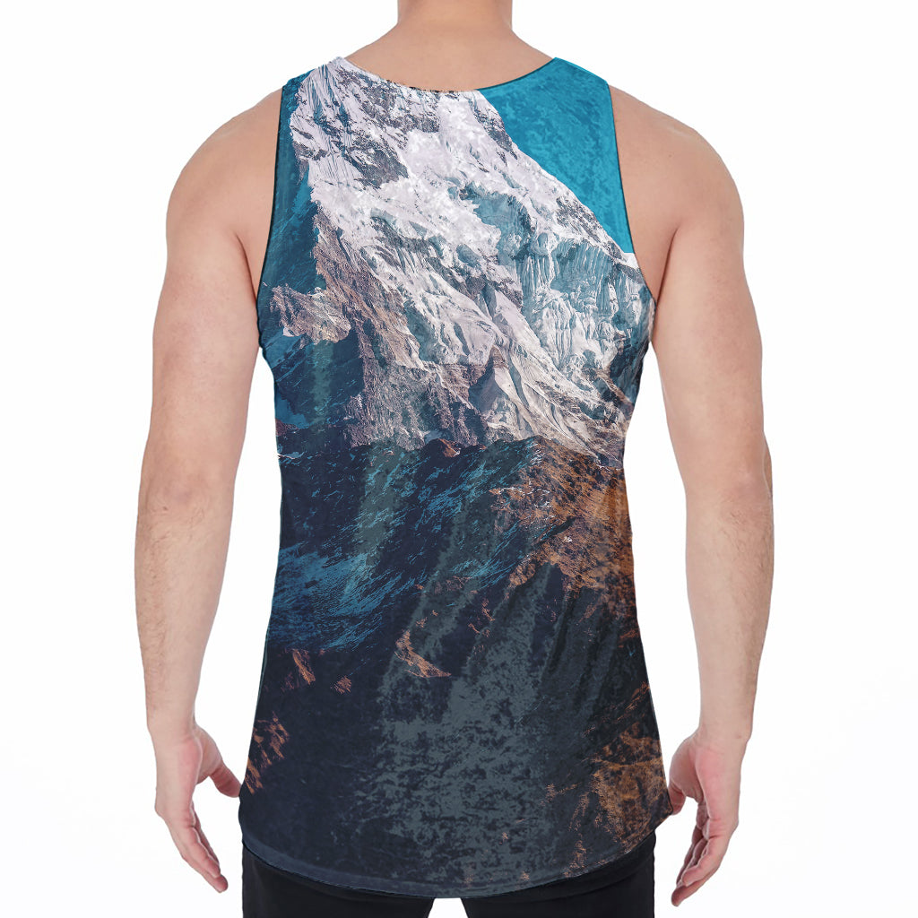 Himalaya Mountain Print Men's Velvet Tank Top