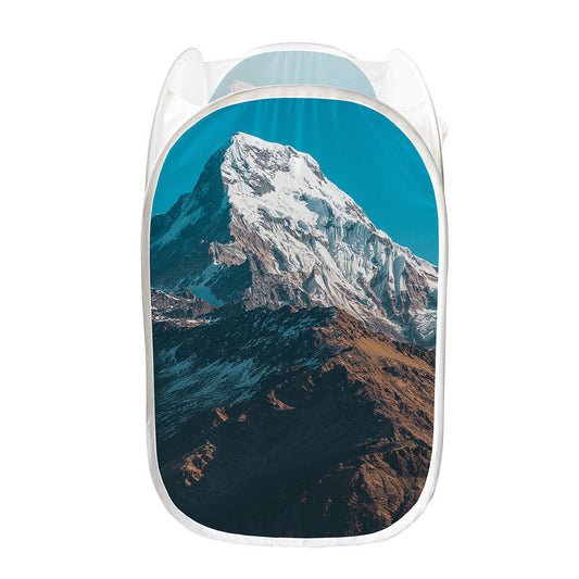 Himalaya Mountain Print Mesh Laundry Hamper