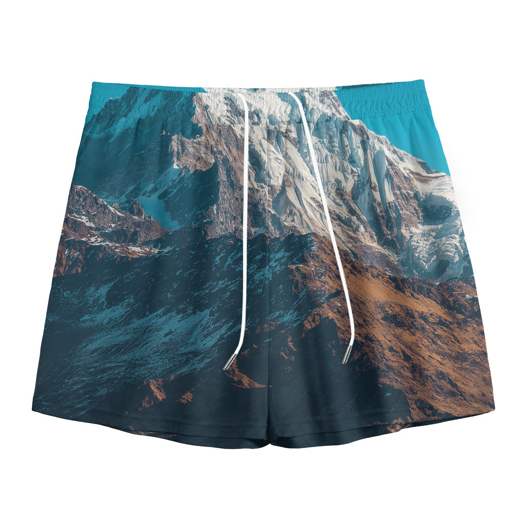 Himalaya Mountain Print Mesh Shorts