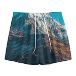 Himalaya Mountain Print Mesh Shorts