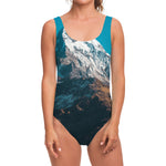 Himalaya Mountain Print One Piece Swimsuit