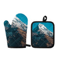 Himalaya Mountain Print Oven Mitt And Pot Holder Set