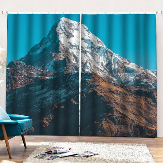 Himalaya Mountain Print Pencil Pleat Curtains