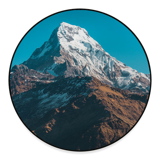 Himalaya Mountain Print Round Floor Mat