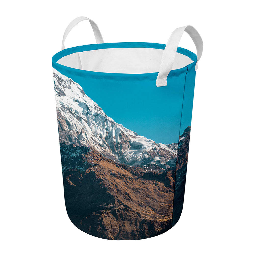 Himalaya Mountain Print Round Laundry Basket
