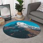 Himalaya Mountain Print Round Rug