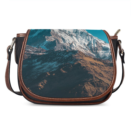 Himalaya Mountain Print Saddle Bag