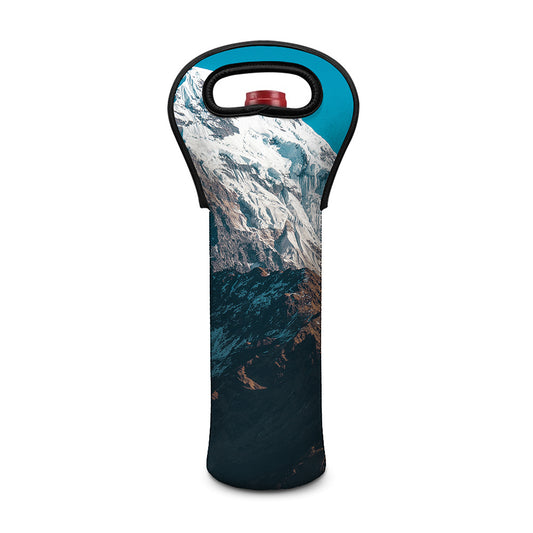 Himalaya Mountain Print Single Neoprene Wine Tote