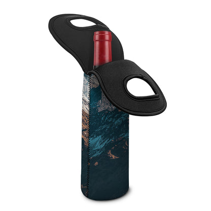 Himalaya Mountain Print Single Neoprene Wine Tote