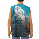 Himalaya Mountain Print Sleeveless Baseball Jersey