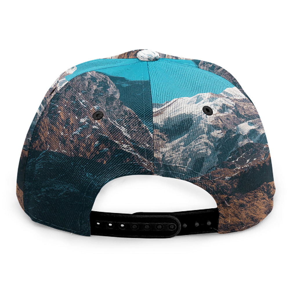 Himalaya Mountain Print Snapback Cap