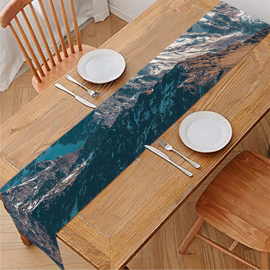 Himalaya Mountain Print Table Runner