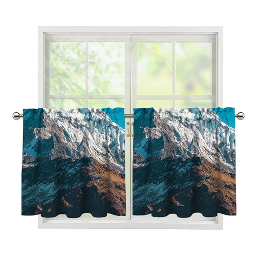 Himalaya Mountain Print Tier Curtains