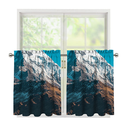 Himalaya Mountain Print Tier Curtains
