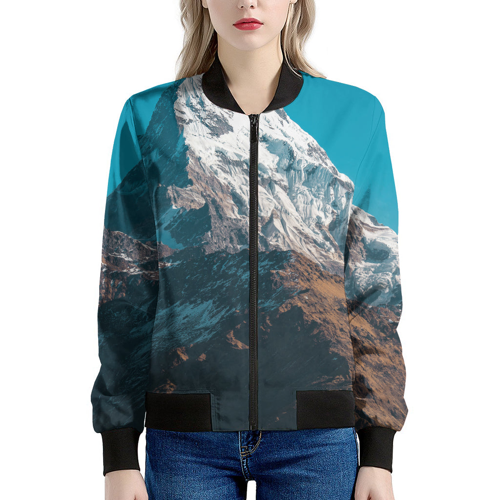 Himalaya Mountain Print Women's Bomber Jacket