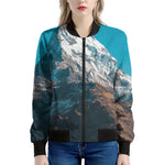 Himalaya Mountain Print Women's Bomber Jacket