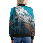 Himalaya Mountain Print Women's Bomber Jacket