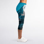 Himalaya Mountain Print Women's Capri Leggings