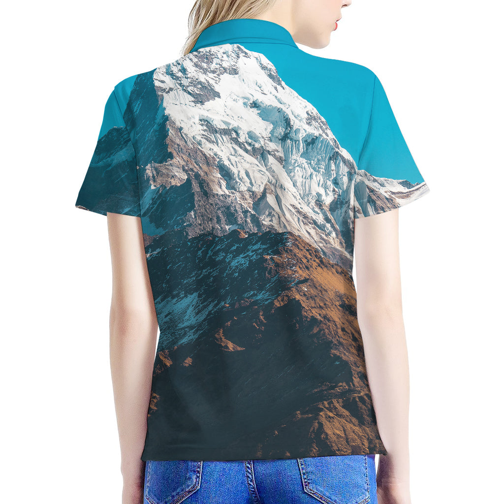 Himalaya Mountain Print Women's Polo Shirt