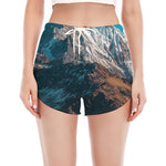 Himalaya Mountain Print Women's Split Running Shorts