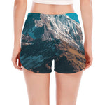 Himalaya Mountain Print Women's Split Running Shorts