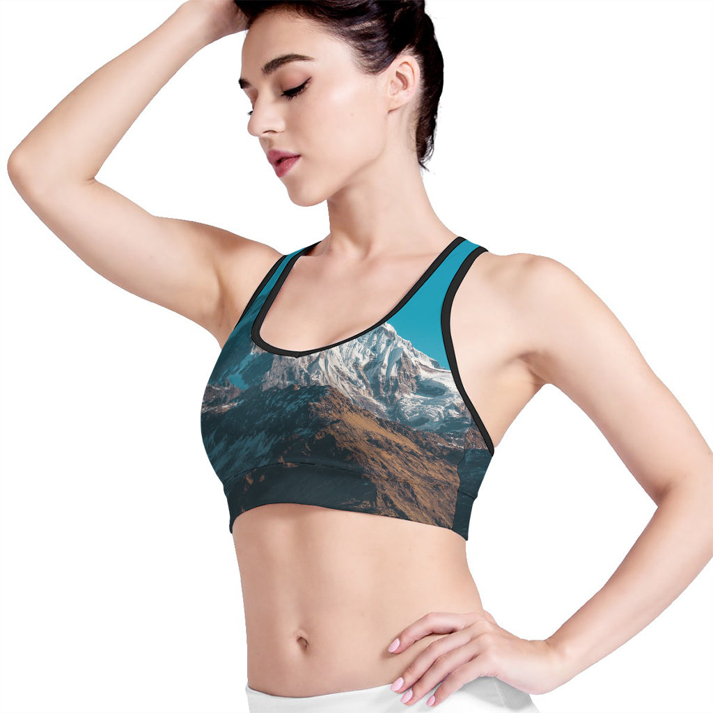 Himalaya Mountain Print Women's Sports Bra