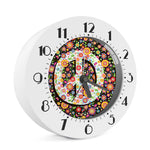 Hippie Flower Peace Sign Print Alarm Clock