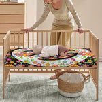 Hippie Flower Peace Sign Print Baby Crib Sheet