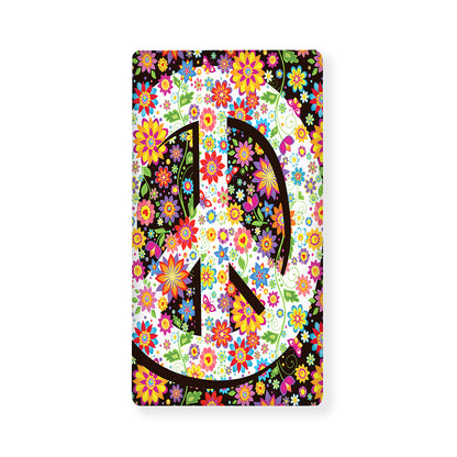 Hippie Flower Peace Sign Print Baby Crib Sheet