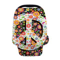 Hippie Flower Peace Sign Print Baby Seat Cover
