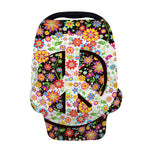 Hippie Flower Peace Sign Print Baby Seat Cover
