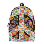 Hippie Flower Peace Sign Print Backpack
