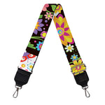 Hippie Flower Peace Sign Print Bag Strap