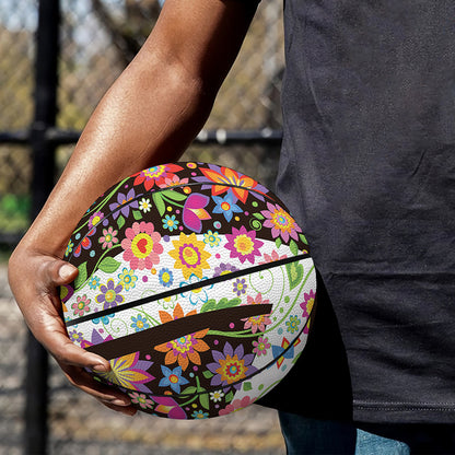 Hippie Flower Peace Sign Print Basketball