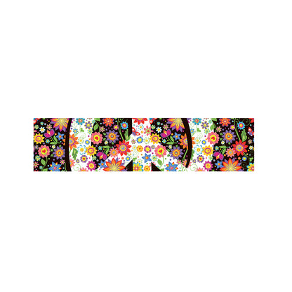Hippie Flower Peace Sign Print Bed Runner