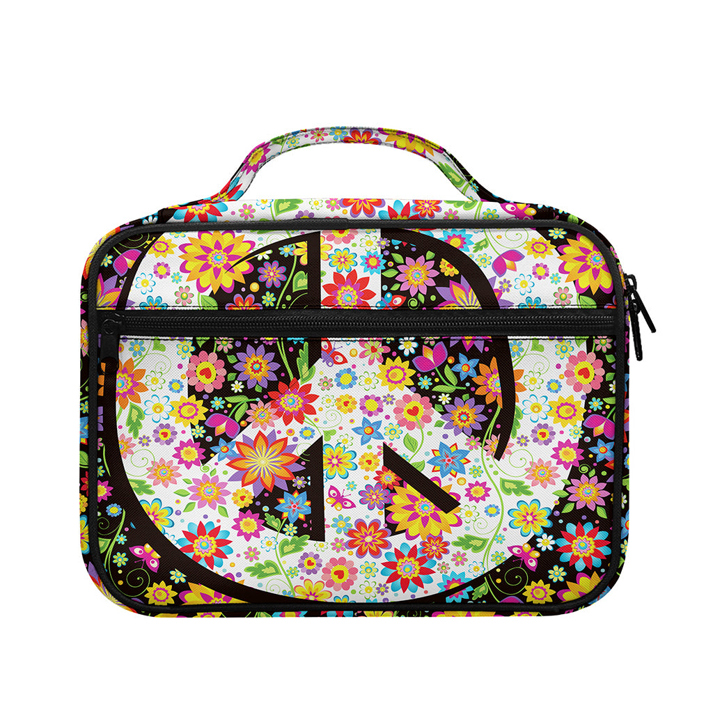Hippie Flower Peace Sign Print Briefcase Bible Bag