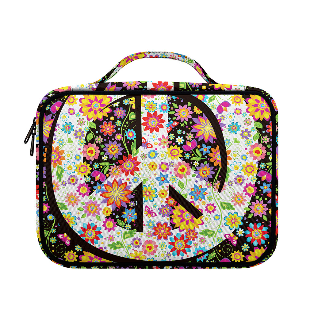 Hippie Flower Peace Sign Print Briefcase Bible Bag