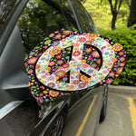 Hippie Flower Peace Sign Print Car Side Mirror Covers