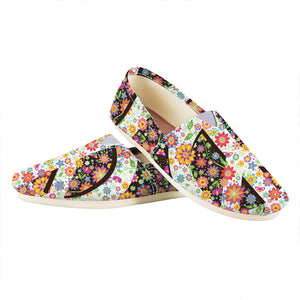 Hippie Flower Peace Sign Print Casual Shoes